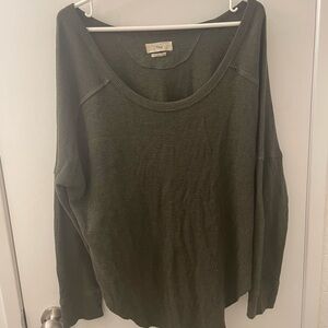 TNA Dark Olive Ribbed Sweater